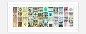 Singapore colourful Peranakan Shophouses Art