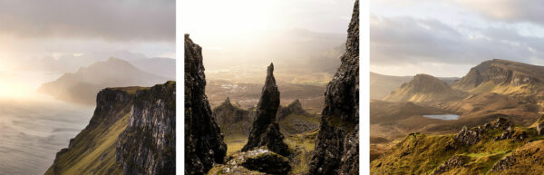 Isle of Skye scotland triptych photography set