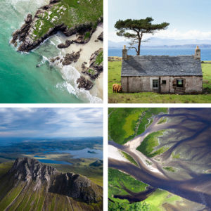 Quadriptych photography set of the Scottish highlands