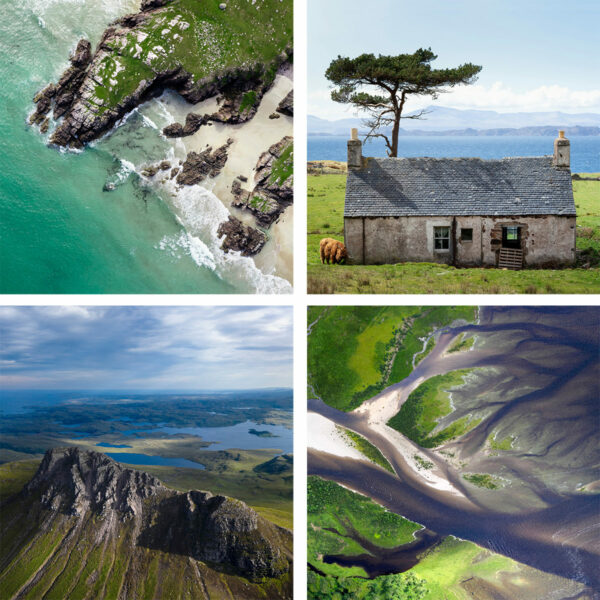Quadriptych photography set of the Scottish highlands